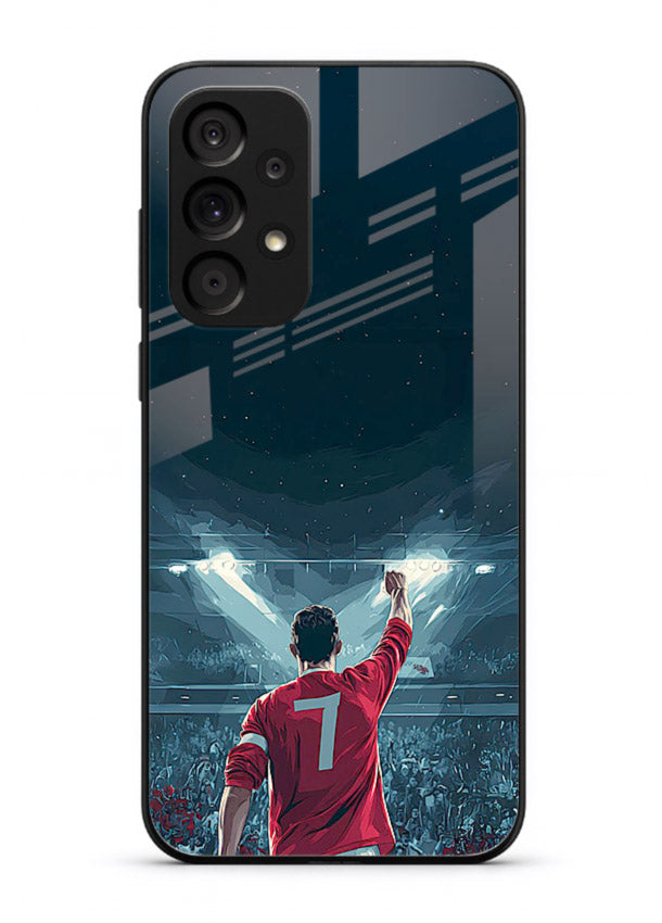 Stadium number seven football design on glossy tempered glass Samsung A53 5G back cover