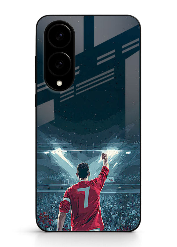 Stadium number seven football design on glossy tempered glass Samsung S25 Edge back cover