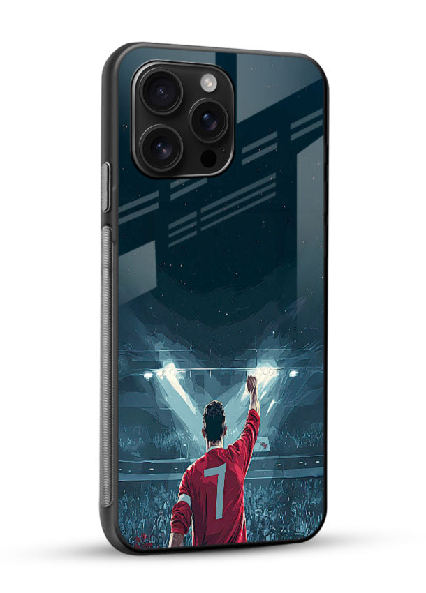 Stadium number seven football design on glossy tempered glass mobile back cover - 2