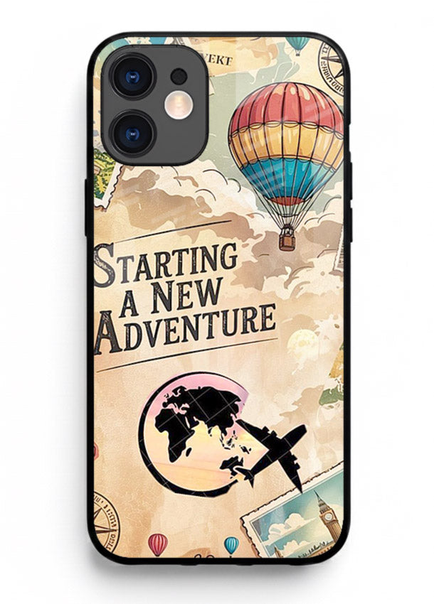Starting New Adventure artwork iphone 12 mini glass back cover
