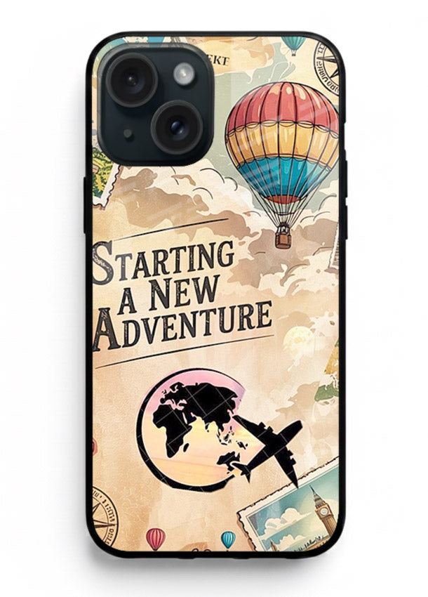 Starting New Adventure artwork iphone 14 glass back cover
