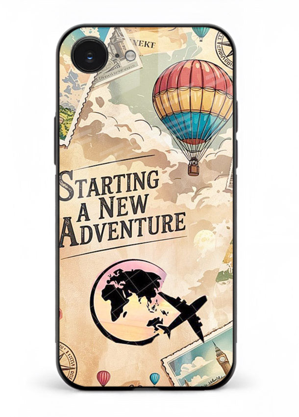 Starting New Adventure artwork iphone 16e glass back cover