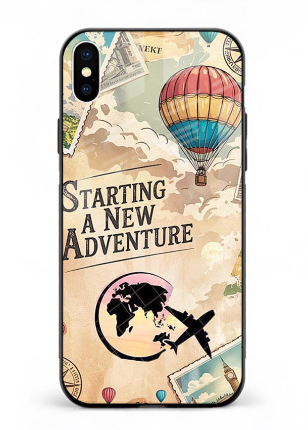Starting New Adventure artwork iphone xs max glass back cover