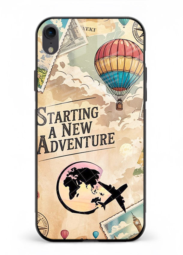 Starting New Adventure artwork iphone xr glass back cover