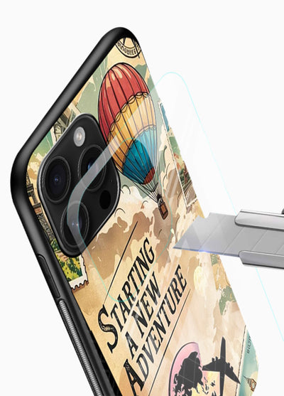 Starting New Adventure artwork glossy vibrant premium glass back cover - Angle Blade