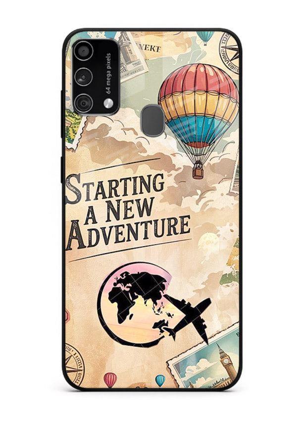 Starting New Adventure artwork Samsung F41 glass back cover