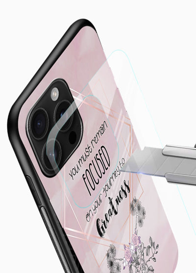 Geometric floral motivational artwork printed on glossy vibrant premium glass back cover with balanced tones. - Angle Blade
