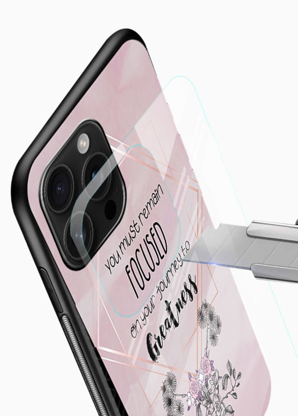 Geometric floral motivational artwork printed on glossy vibrant premium glass back cover with balanced tones. - Angle Blade