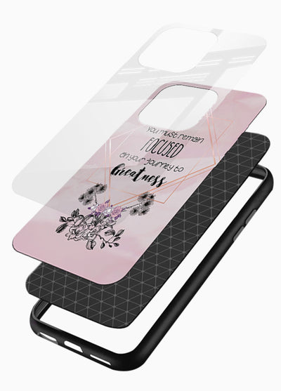 Geometric floral motivational artwork printed on glossy vibrant premium glass back cover with balanced tones. - Angle Layers