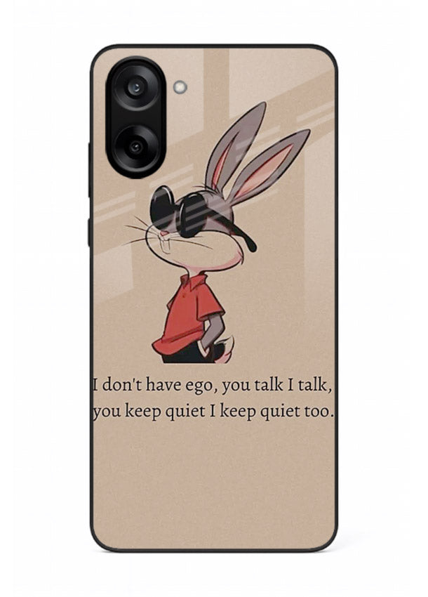 Confident bunny illustration printed on OnePlus Nord CE5 glass back cover with playful tone.