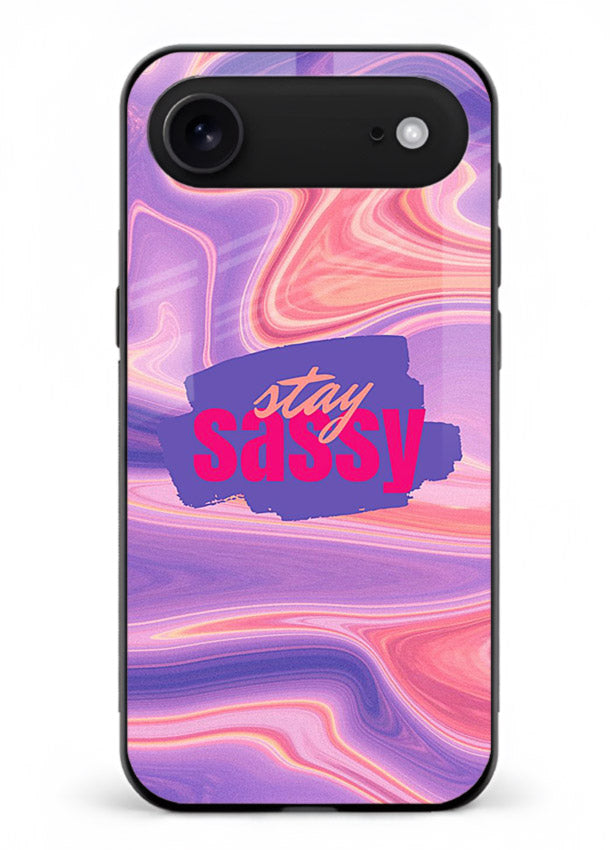 Stay Sassy Waves aesthetic illustration iphone 18 air glass back cover