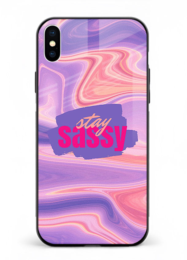Stay Sassy Waves aesthetic illustration iphone xs max glass back cover