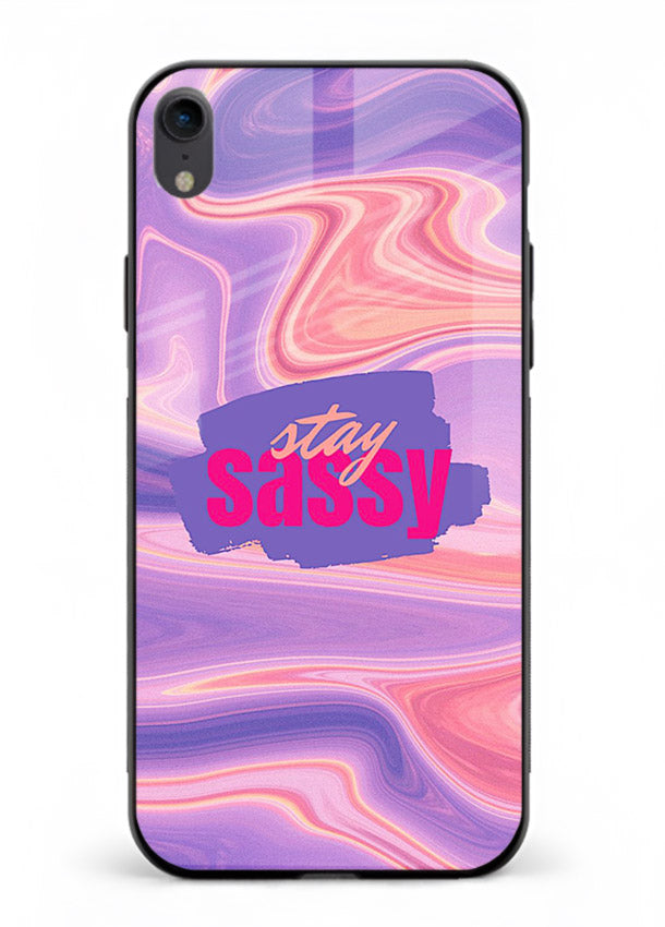 Stay Sassy Waves aesthetic illustration iphone xr glass back cover