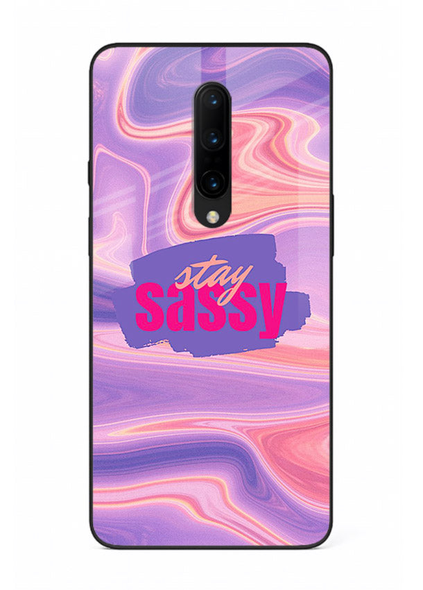 Stay Sassy Waves aesthetic illustration OnePlus 7T Pro glass back cover