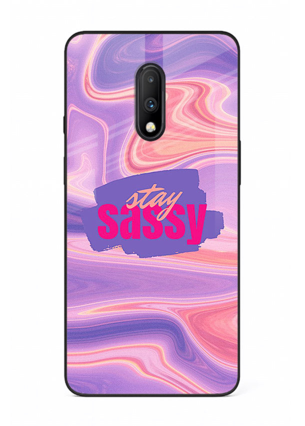 Stay Sassy Waves aesthetic illustration OnePlus 7 glass back cover