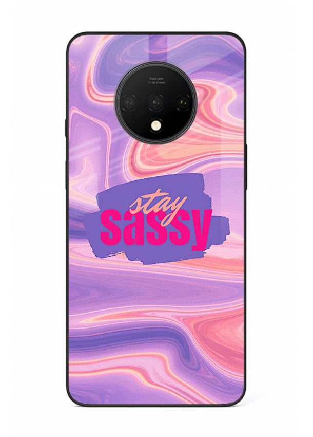 Stay Sassy Waves aesthetic illustration OnePlus 7T glass back cover