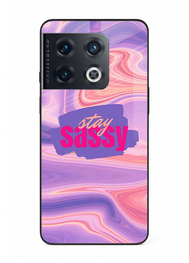Stay Sassy Waves aesthetic illustration OnePlus 10 Pro glass back cover