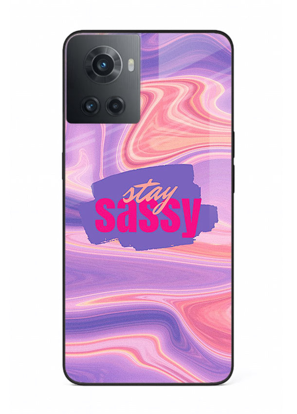 Stay Sassy Waves aesthetic illustration OnePlus 10R glass back cover