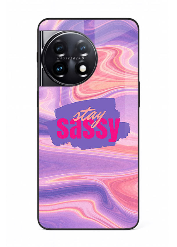 Stay Sassy Waves aesthetic illustration OnePlus 11 glass back cover