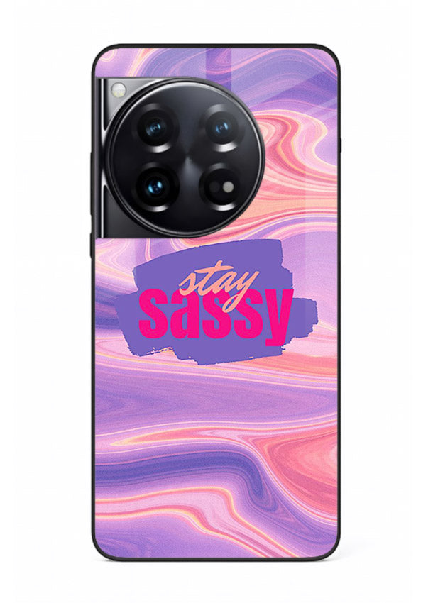 Stay Sassy Waves aesthetic illustration OnePlus 12 glass back cover