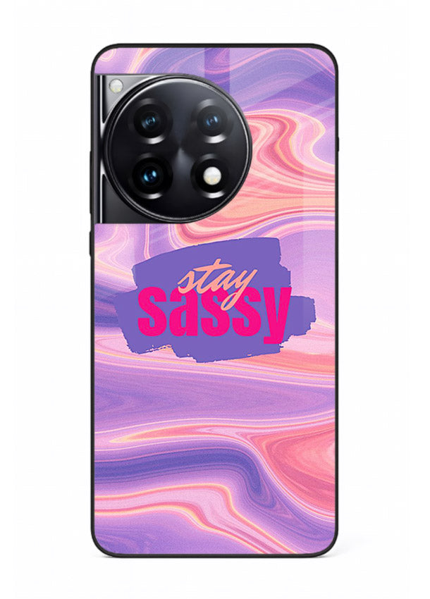 Stay Sassy Waves aesthetic illustration OnePlus 12R glass back cover