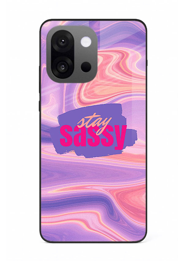 Stay Sassy Waves aesthetic illustration OnePlus 13s glass back cover