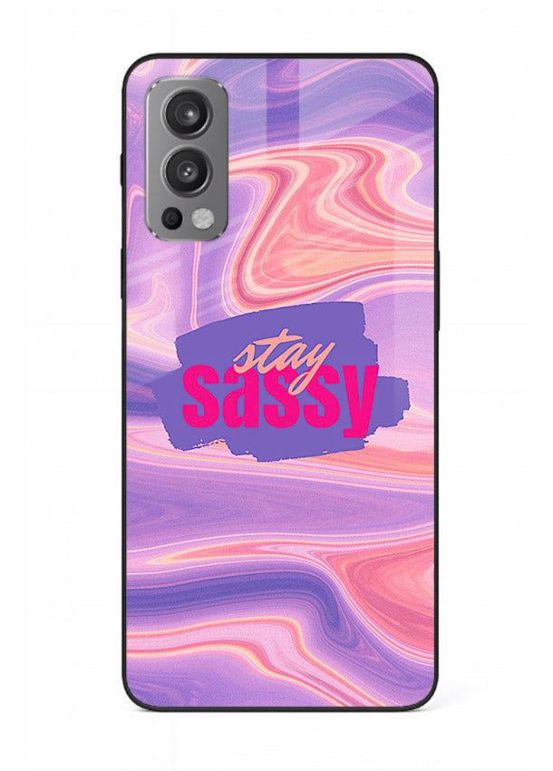 Stay Sassy Waves aesthetic illustration OnePlus Nord 2 glass back cover