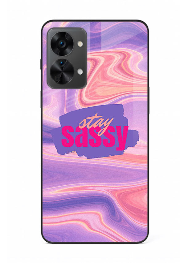 Stay Sassy Waves aesthetic illustration OnePlus Nord 2T glass back cover