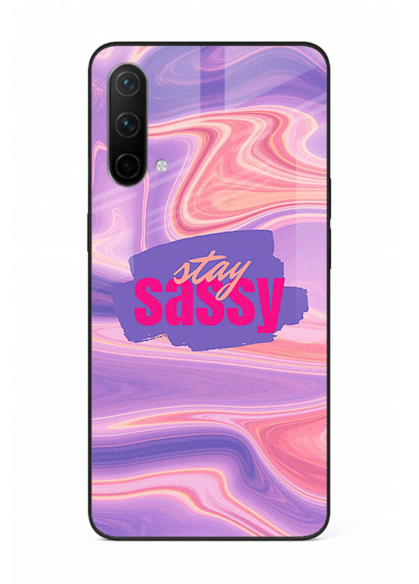 Stay Sassy Waves aesthetic illustration OnePlus Nord CE 5G glass back cover