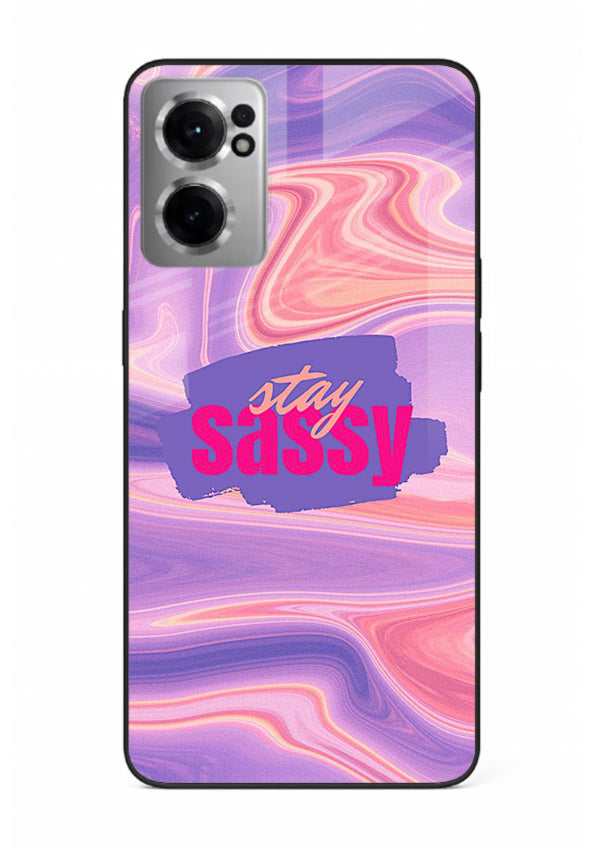 Stay Sassy Waves aesthetic illustration OnePlus Nord CE2 5G glass back cover