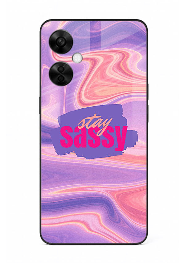 Stay Sassy Waves aesthetic illustration OnePlus Nord CE3 Lite glass back cover