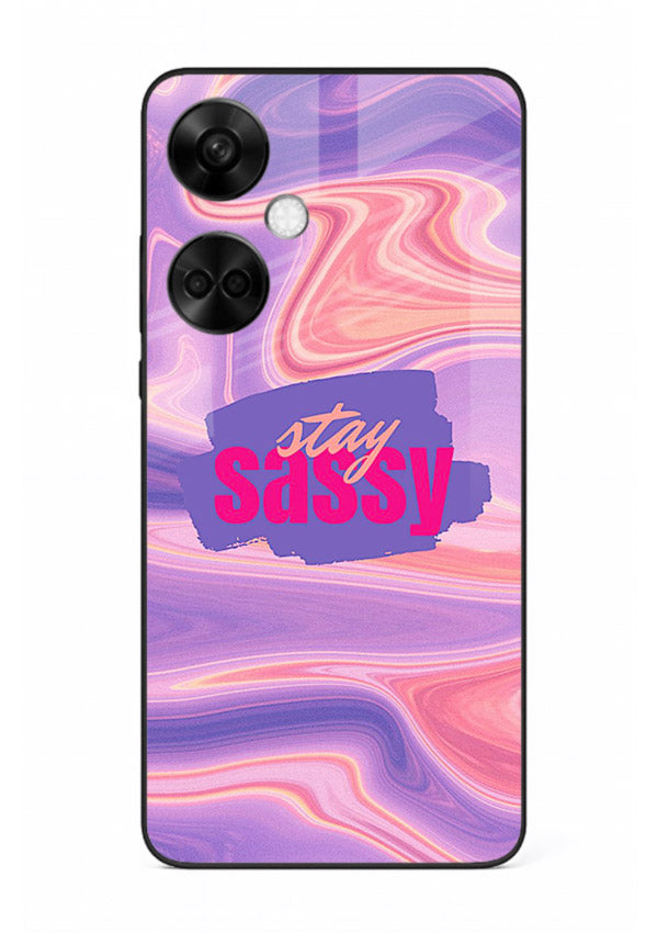 Stay Sassy Waves aesthetic illustration OnePlus Nord CE3 glass back cover