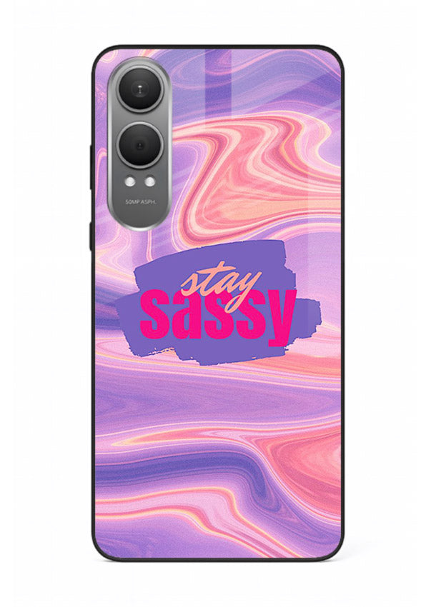 Stay Sassy Waves aesthetic illustration OnePlus Nord CE4 Lite glass back cover