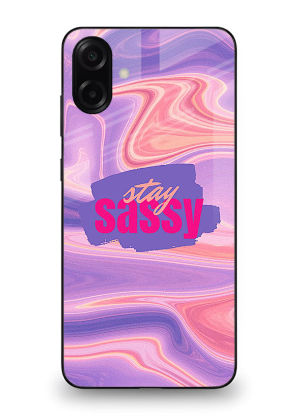 Stay Sassy Waves aesthetic illustration Samsung A07 4G glass back cover