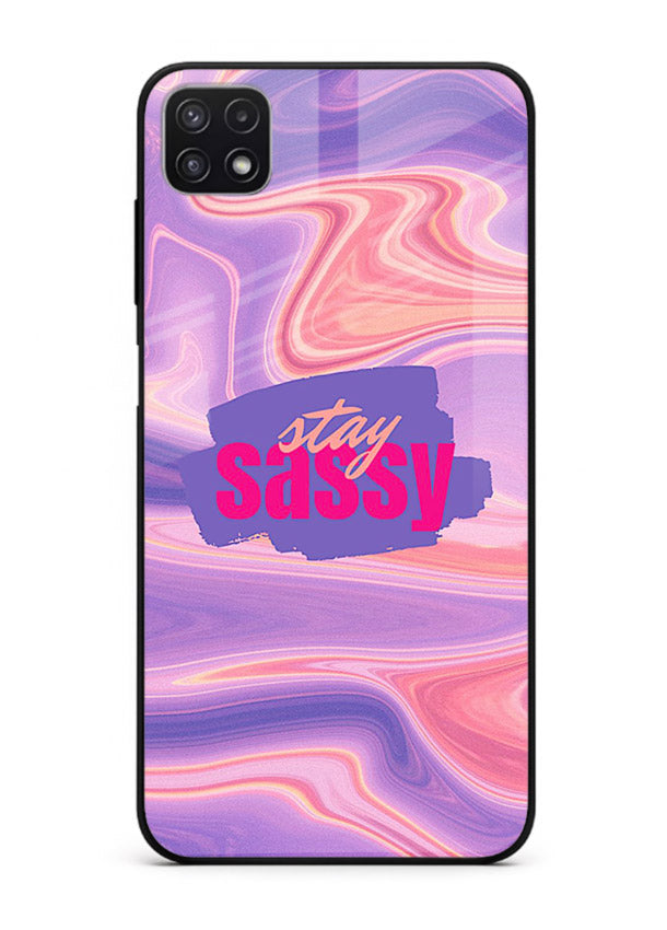 Stay Sassy Waves aesthetic illustration Samsung A22 5G glass back cover