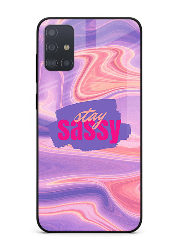 Stay Sassy Waves aesthetic illustration Samsung A51 glass back cover