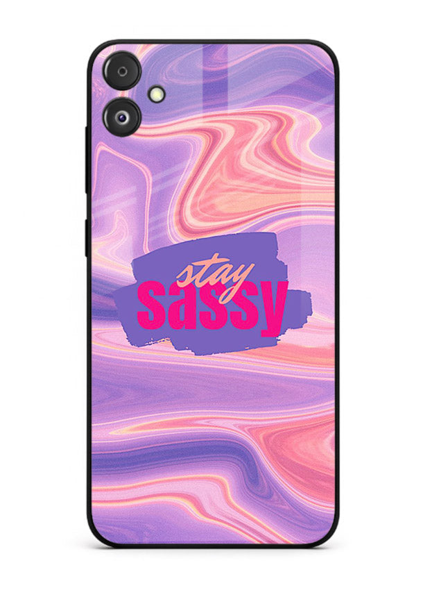 Stay Sassy Waves aesthetic illustration Samsung F05 5G glass back cover