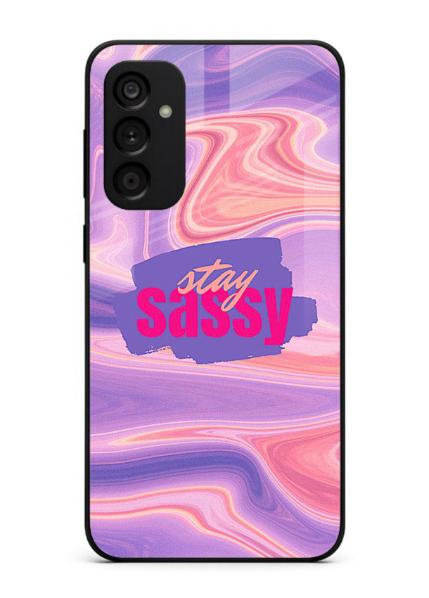 Stay Sassy Waves aesthetic illustration Samsung F54 5G glass back cover