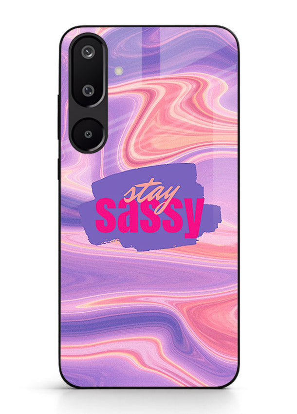 Stay Sassy Waves aesthetic illustration Samsung F16 5G glass back cover