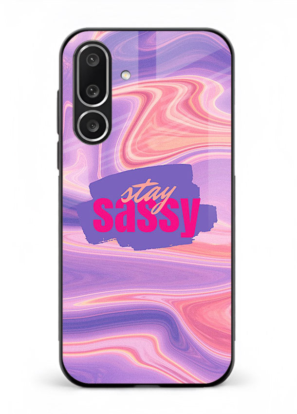 Stay Sassy Waves aesthetic illustration Samsung M56 5G glass back cover