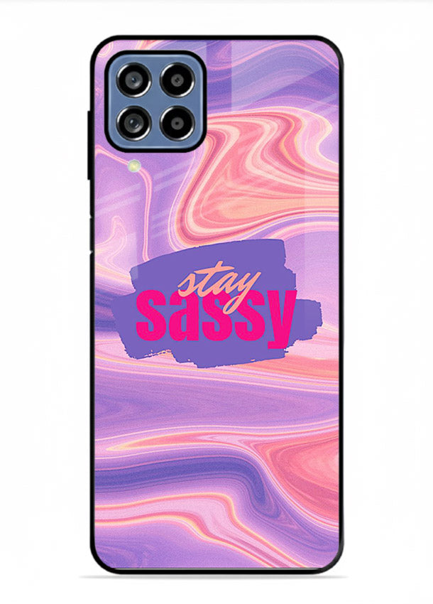 Stay Sassy Waves aesthetic illustration Samsung A22 4G glass back cover