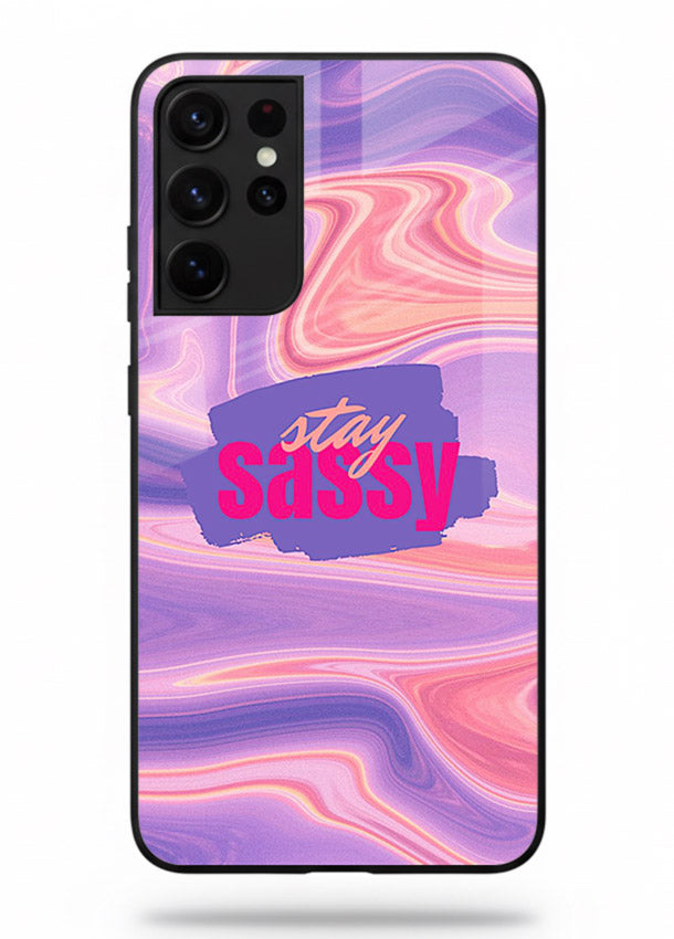 Stay Sassy Waves aesthetic illustration Samsung S21 Ultra glass back cover
