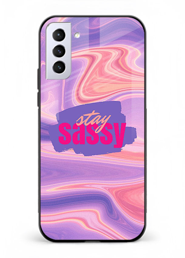 Stay Sassy Waves aesthetic illustration Samsung S21 FE glass back cover