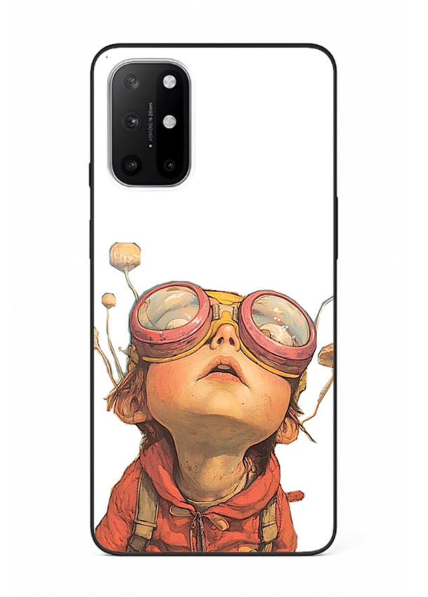 Steampunk Goggles Kid retro character OnePlus 8T glass back cover