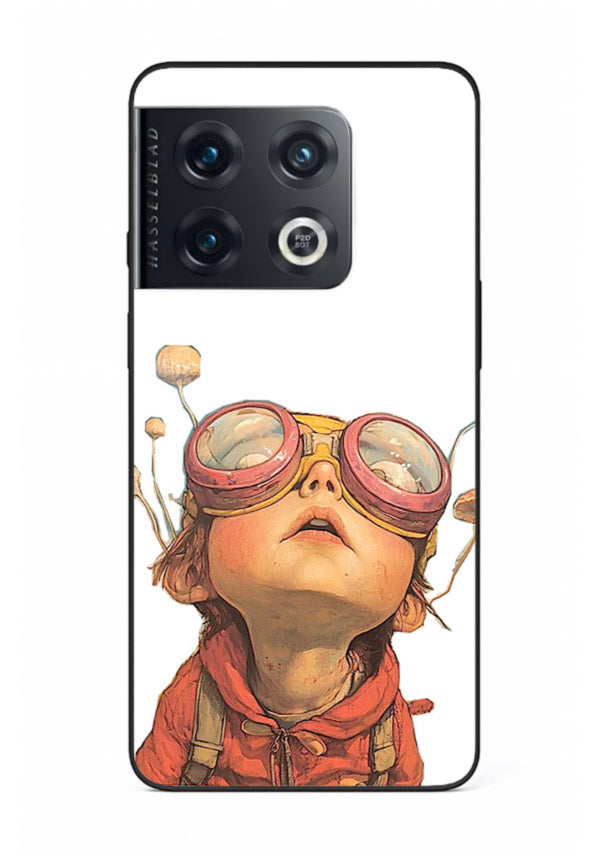 Steampunk Goggles Kid retro character OnePlus 10 Pro glass back cover
