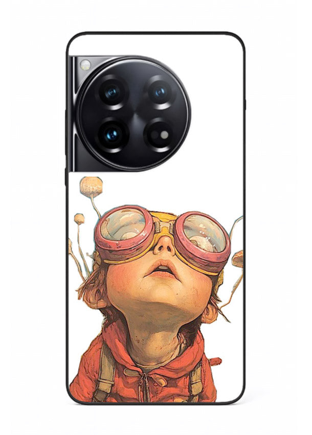 Steampunk Goggles Kid retro character OnePlus 12 glass back cover