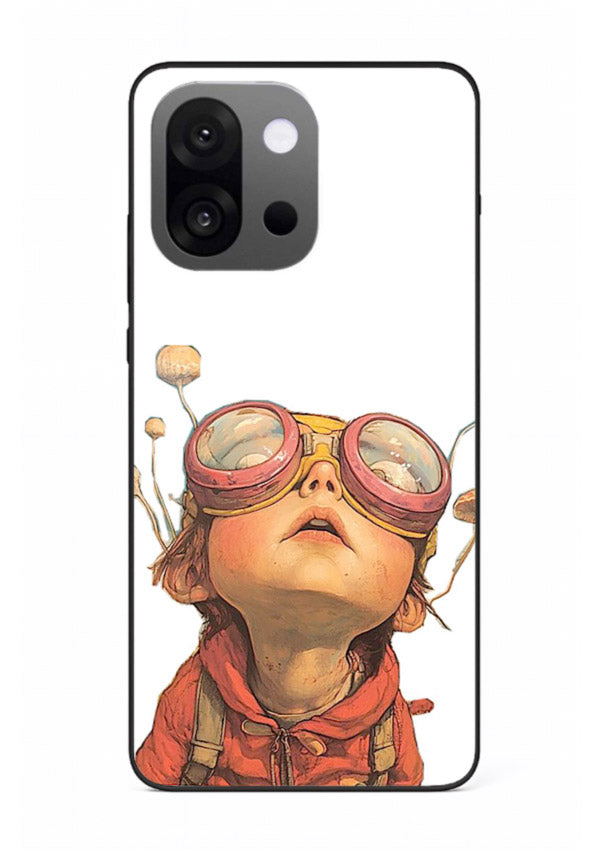 Steampunk Goggles Kid retro character OnePlus 13s glass back cover