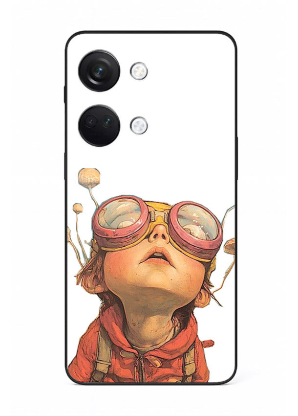 Steampunk Goggles Kid retro character OnePlus Nord 3 glass back cover