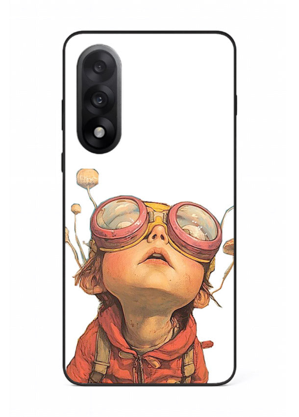 Steampunk Goggles Kid retro character OnePlus Nord 5 glass back cover