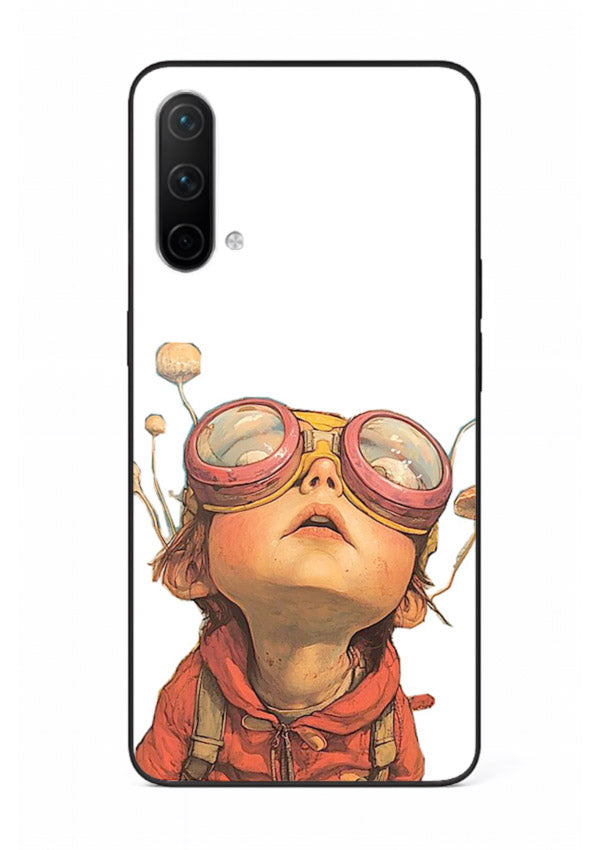 Steampunk Goggles Kid retro character OnePlus Nord CE 5G glass back cover